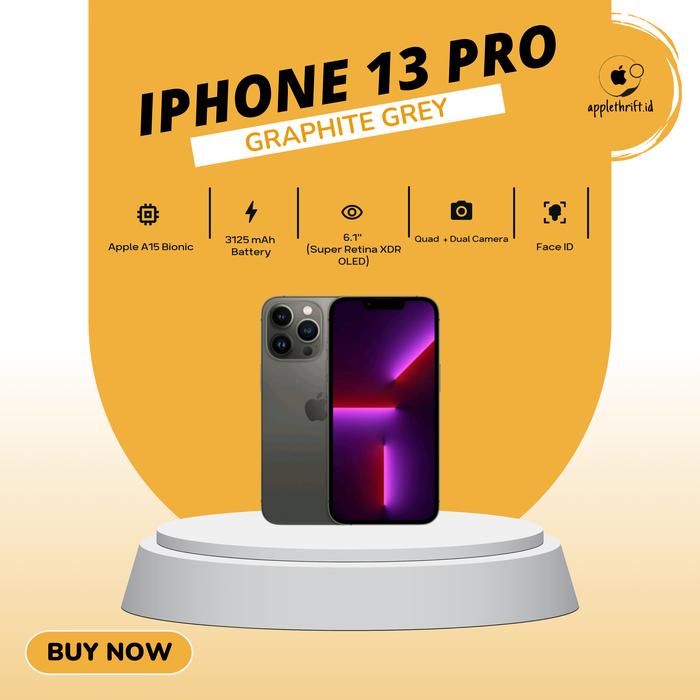Gambar iPhone 13 Pro 128GB 256GB - Graphite Grey, 128 Gb-Ex iBox dari Applethriftid undefined Tokopedia