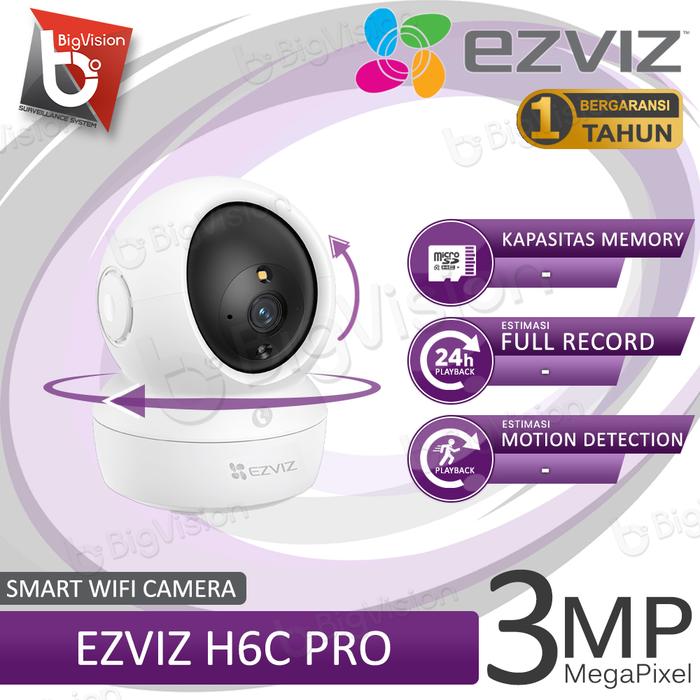 Gambar EZVIZ H6C PRO 3MP WIFI CAMERA PTZ 360 KAMERA CCTV INDOOR -   TANPA MEMORY dari BIG VISION CCTV undefined 5 Tokopedia