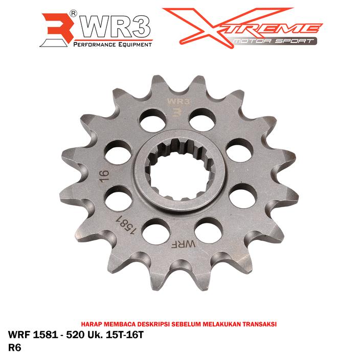 Gambar Gear Depan WR3 MT07 MT09 MT10 R1M Tracer XSR Niken 900 / R6 / CBR 600 1000 RR CB 650R Africa Twin - CBR 600 15T dari Xtreme Motor Shop undefined 5 Tokopedia