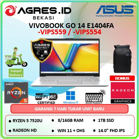 Gambar Asus Vivobook Go 14 E1404FA Amd Ryzen 5 7520U Ram 16Gb 1Tbssd Win11+Ohs 14.0Fhd Vips Black, Green & Silver - Unit + Free AGP, Ram 16Gb/512ssd dari Agres ID Bekasi undefined Tokopedia