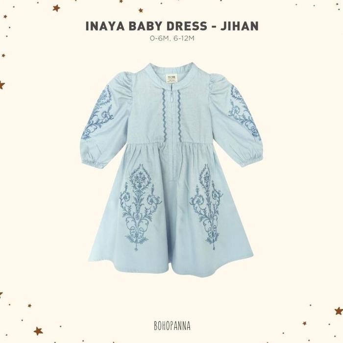 Gambar READY!! BOHOPANNA DRESS MUSLIM INAYA BABY DRESS - JIHAN, 0-6 bulan dari Sophia Via undefined Tokopedia