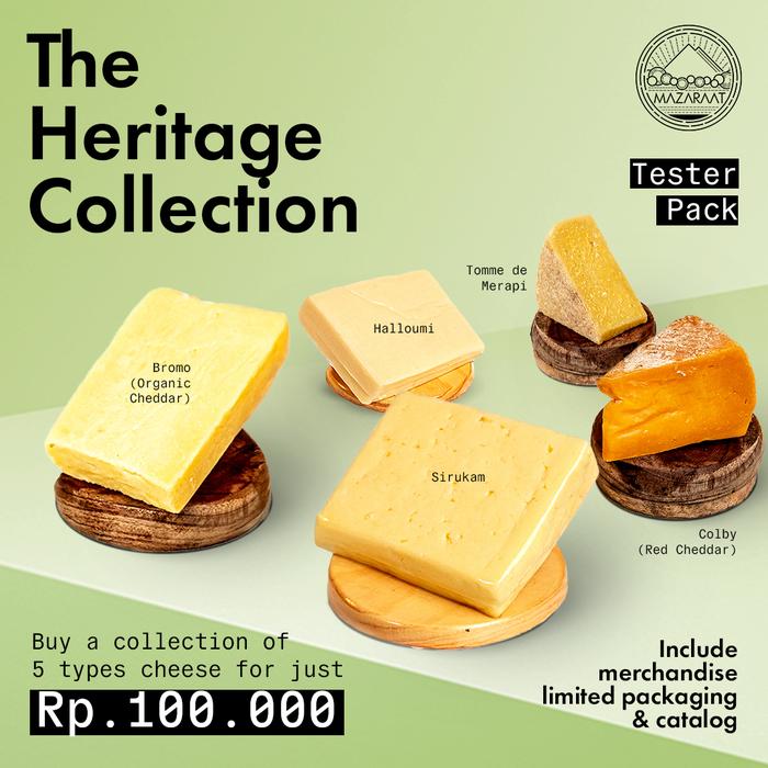 Gambar Tester Pack Mazaraat Cheese Verse 1 - (Bromo Cheese, Halloumi Cheese, Sirukam Cheese, Tomme de Merapi Cheese, Colby Cheese) dari SabiaCorner undefined Tokopedia