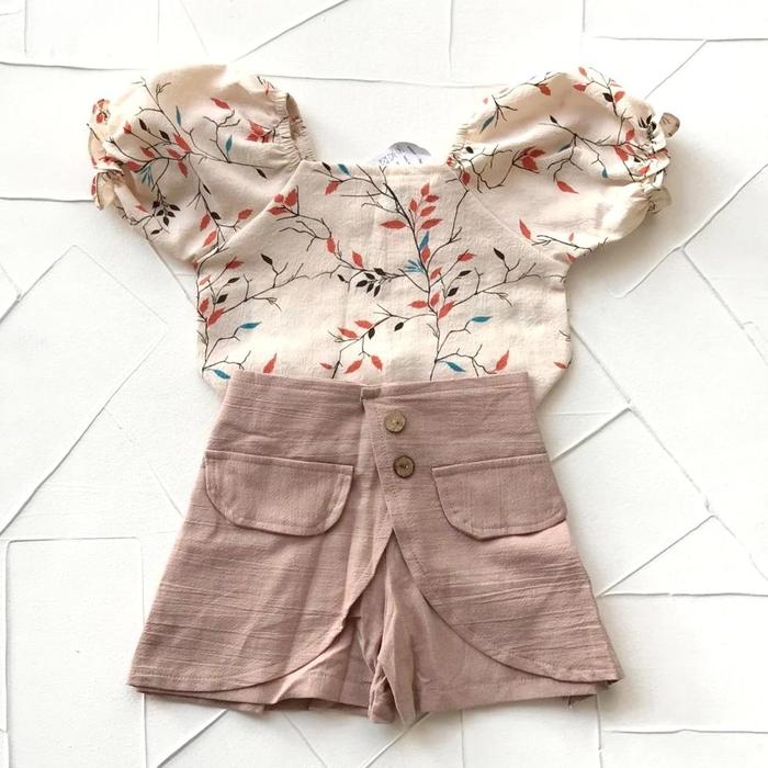 Gambar Baju Bayi Perempuan Setelan Celana Flower Set 6-12 bulan cringkle lengan balon fashion anak bayi cewek Lucu dari Noni Nona Nuni undefined Tokopedia