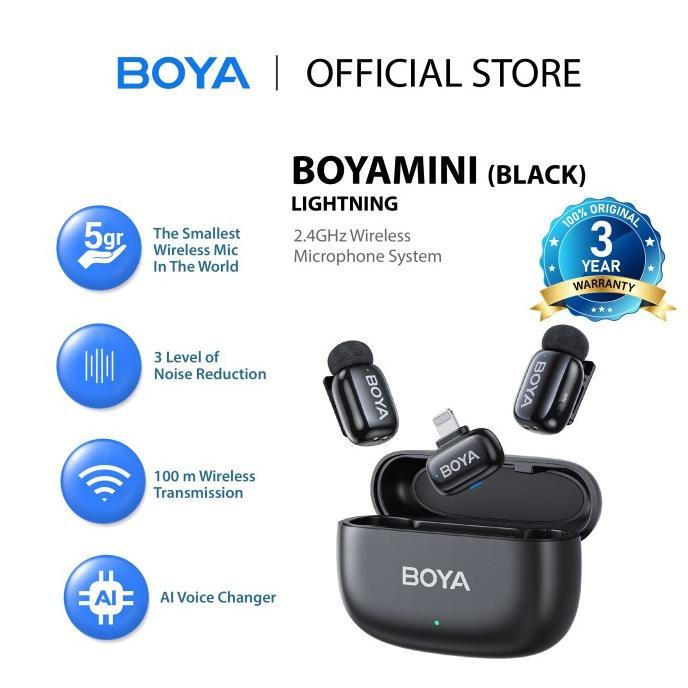 Gambar BOYA mini Mikrofon Klip Nirkabel 2.4GHz Ultra-Mini Wireless Microphone dengan Fitur AI Pengubah Suara Port Lightning & USB Tipe C Kompatibel dengan Ponsel Pintar Siaran Langsung Vlog - Black (IOS) dari Cahaya Wijaya3 undefined Tokopedia