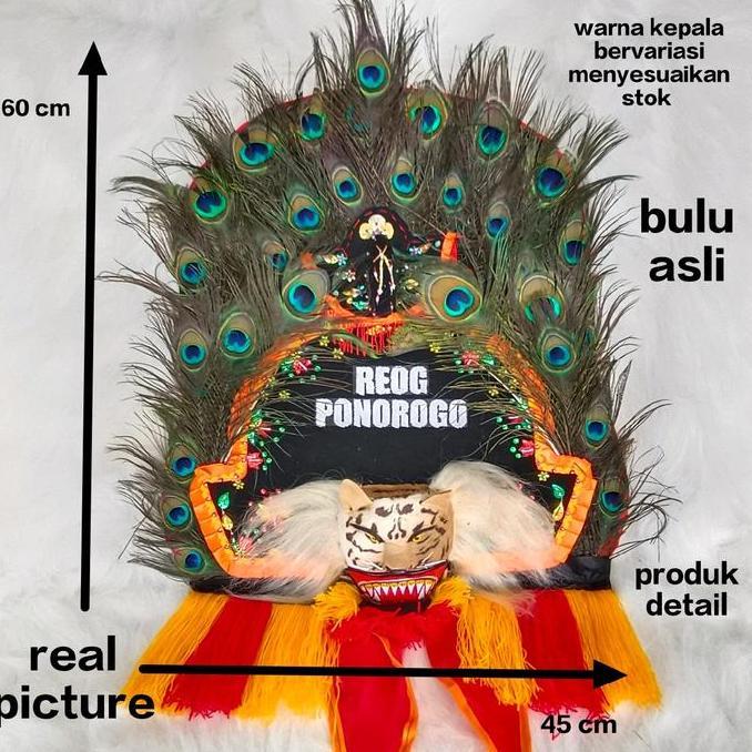 Gambar REOG 60CM / REOG MINI/ REOG ASLI/ REOG ASLI / DADAK MERAK / REOG / BARONGAN / PECUT / CAMBUK dari Rudycellcom undefined Tokopedia
