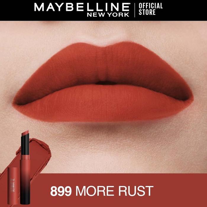 Gambar MAYBELLINE OFFICIAL Color Sensational Ultimatte Lipstick Make Up - 1.7gr (Lipstick Dengan Formula Ringan & Nyaman Dengan Hasil Flawlessly Smooth) - 899 - MORE RUST dari Momon mon undefined Tokopedia