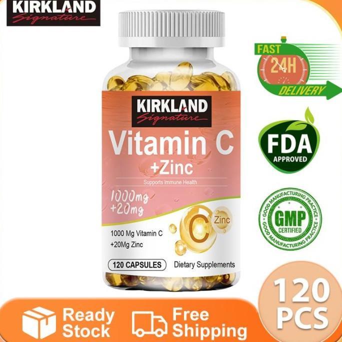 Gambar Kirkland Vitamin C 1000Mg Dengan Kapsul Zink 20Mg Mendukung Sel Untuk Memproduksi Kolagen Antioksidan Protein Penting Untuk Kesehatan Rambut, Kulit, Kuku, Dan Sendi，Supplements For Sustained Youth。 - 120pcs dari Feliciagold undefined Tokopedia