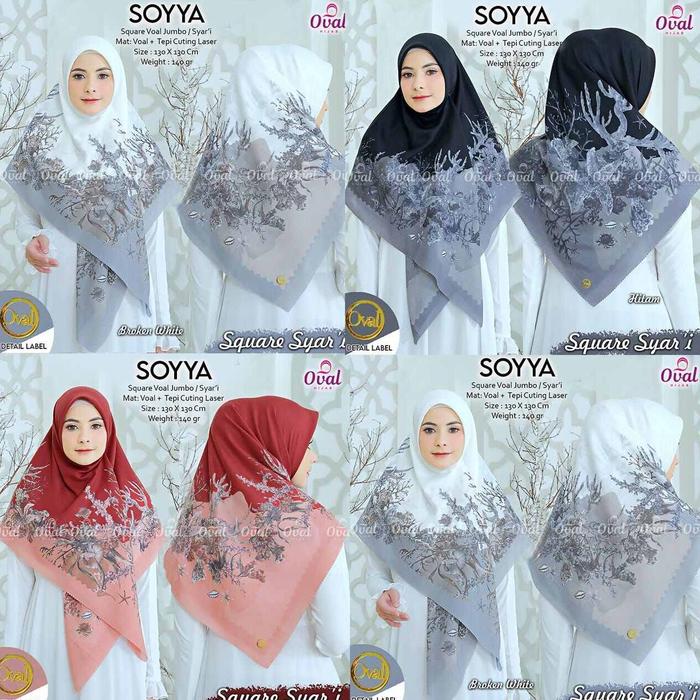 Gambar New Arrivals Jilbab Kerudung Khimar Hijab Square Segi Empat Segi Tiga Syar'i Jumbo Katun Voal Motif Bunga Polos Warna Putih Broken White Hitam Marun Navy Soft 130×130 128×128 cm Ujung Cutting Laser Premium Terbaru 2023 2024 - Sonya Hitam dari hitohitoshop undefined Tokopedia