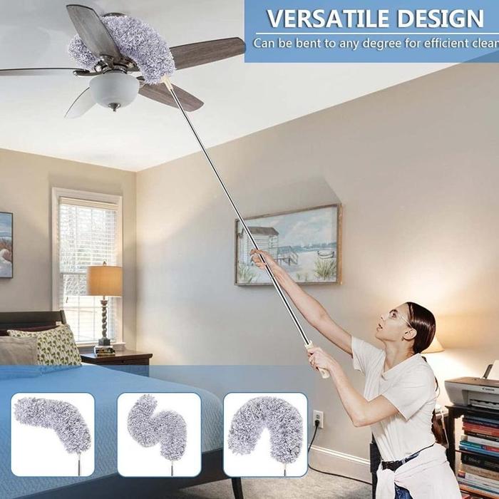 Gambar Alat Pembersih Kaca Jendela Wiper Teleskopik Fleksibel Gagang Panjang 2 In 1 - Kemoceng 280 cm dari tok0 barokah undefined Tokopedia