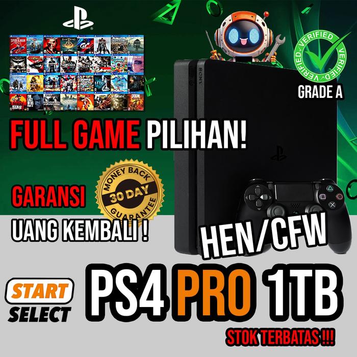 Jual PLAYSTATION (PS4) PRO HEN 1TB FULL GAME PILIHAN Kota