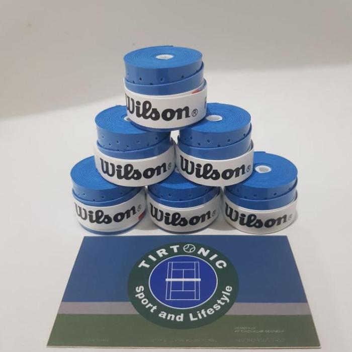 Gambar New Grip Tennis Wilson Overgrip Profile Pro Perforated Tenis Satuan - Biru dari Imported Sports undefined Tokopedia