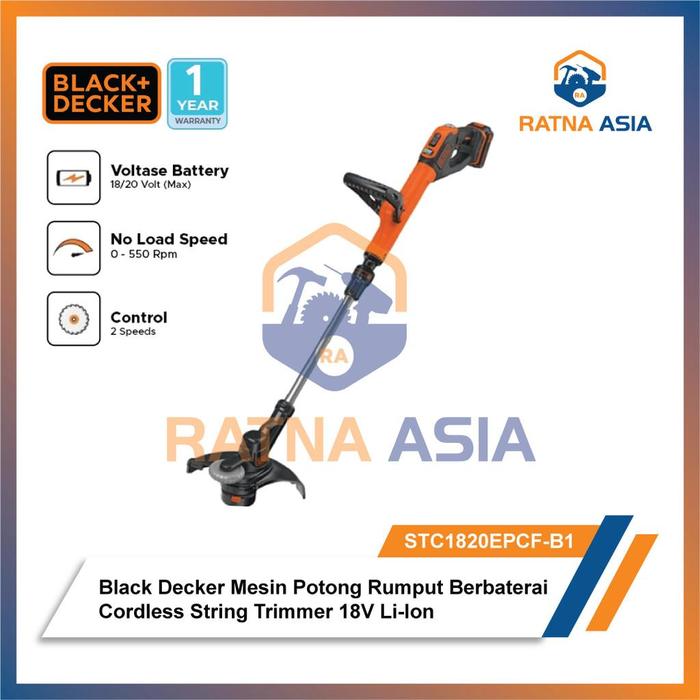 Jual Black Decker STC1820EPCF-B1 Mesin Potong Rumput Cordless - Main Image