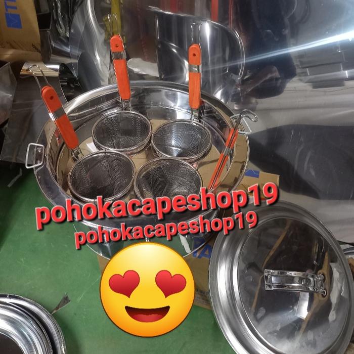 Gambar dandang/panci/buleng mie ayam/mie jebbew/warmindo lbng 4 plus saringan - +saringan 4pcs dari pohokacapeshop19 undefined Tokopedia