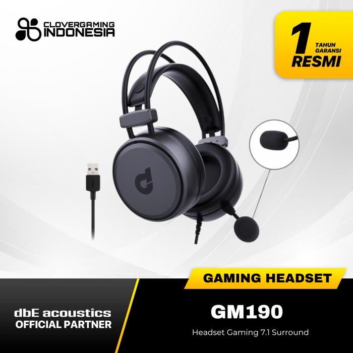 Gambar dbE GM190 7.1 Virtual Surround Sound - Gaming Headset - Hitam dari Clover Gaming Indonesia undefined Tokopedia