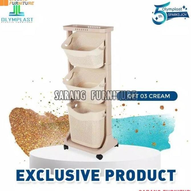Gambar Rovega Laundry Basket Rak Keranjang Baju Kotor RLB-300 Terbaru Murah - OFT 03 CREAM dari duaputri33 undefined Tokopedia