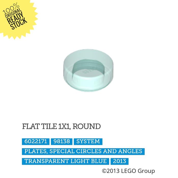 Jual Lego Part 35380 98138 Tile, Round x Transparent Kota