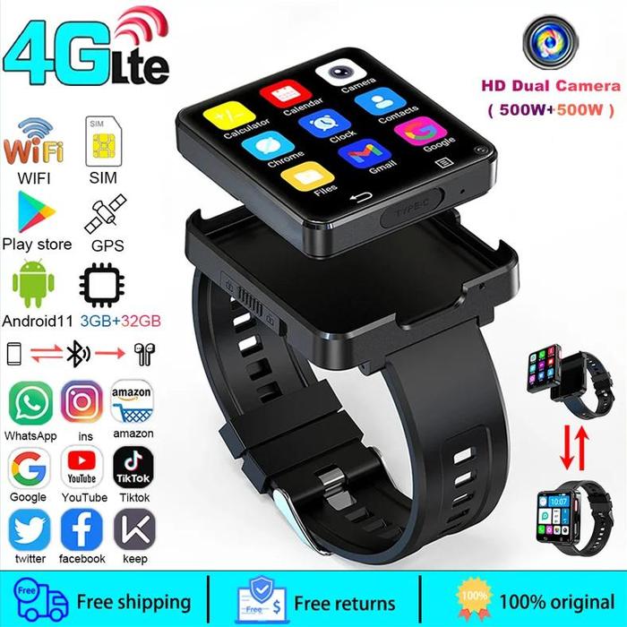 Jual 4G LTE Smartwatch Big Screen Built-in GPS Dual