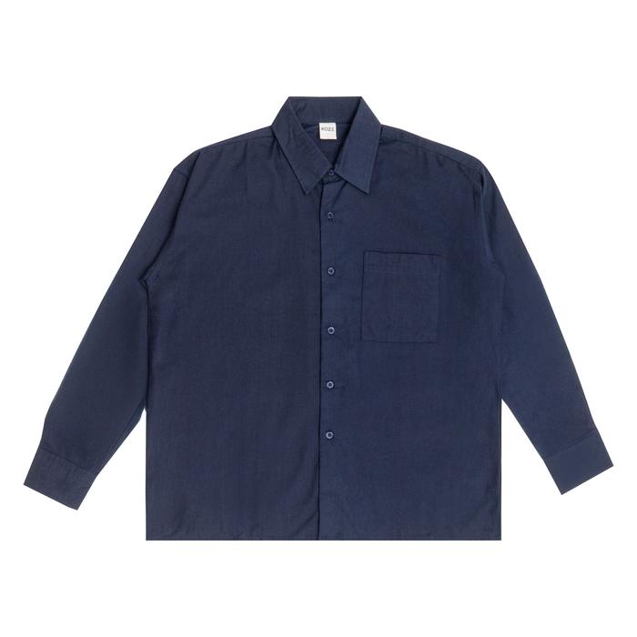 Gambar KOZE Oversized Long Shirt All Color - Kemeja Lengan Panjang Pria - Navy, M dari koze shop undefined Tokopedia