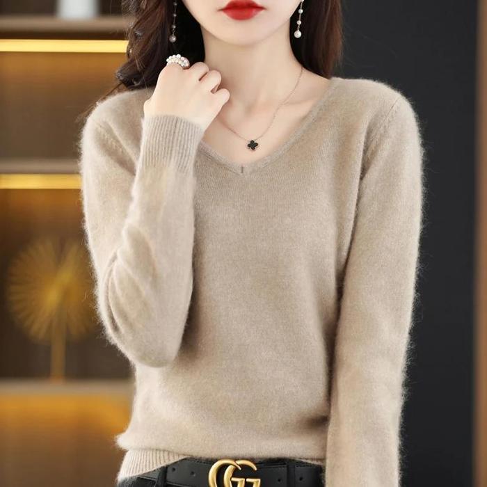 Jual Autumn And Winter New Female Pure Mink Cashmere Sweater Woman