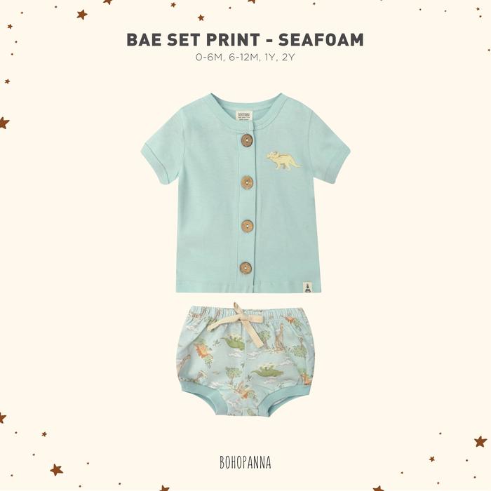 Gambar BOHOPANNA BAE SET DINO / BAJU SETELAN BAYI MOTIF DINOSAURUS - SEAFOAM, 0-6M dari Milk Monster Baby Shop undefined Tokopedia