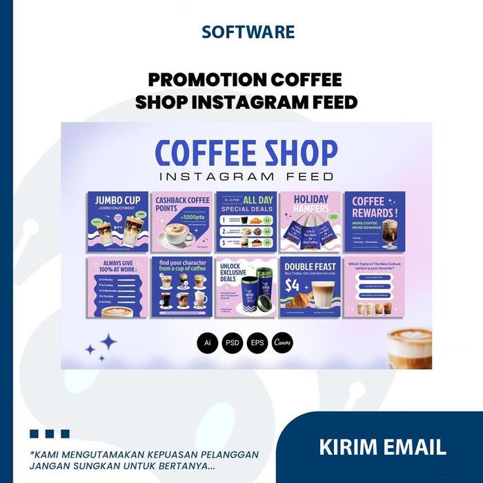 Gambar PROMOTION COFFEE SHOP INSTAGRAM FEED | Adobe PHOTOSHOP | ILLUSTRATOR | CANVA | Download Software Full Version Aplikasi Untuk Komputer PC Laptop WINDOWS 10 / 11 dari OBlitz Apps undefined Tokopedia
