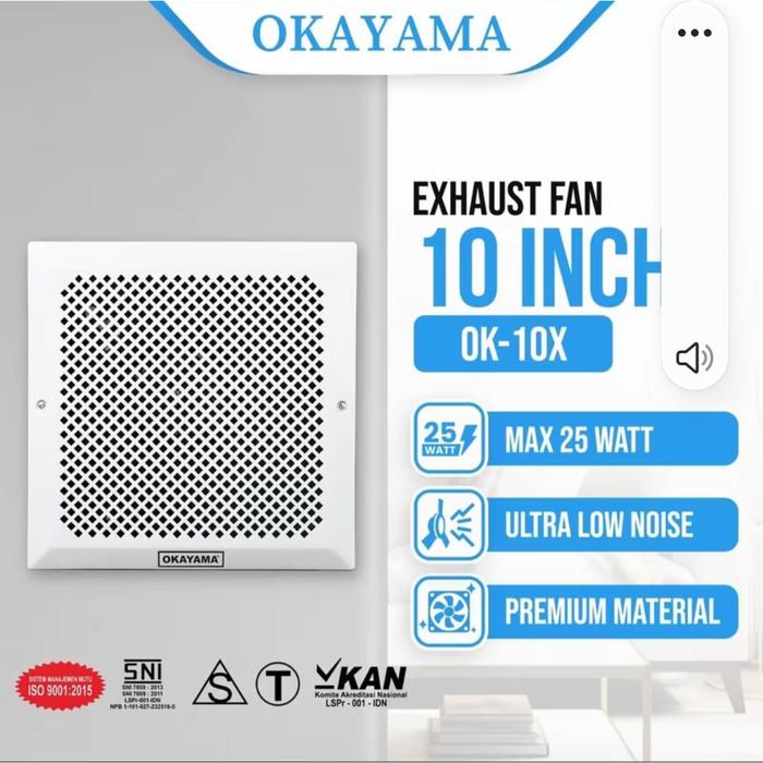 Gambar Exhaust Fan / Kipas Angin Hexos Plafon 10" Okayama - Dinding 10" Oka dari Naga Emas Makmur undefined Tokopedia