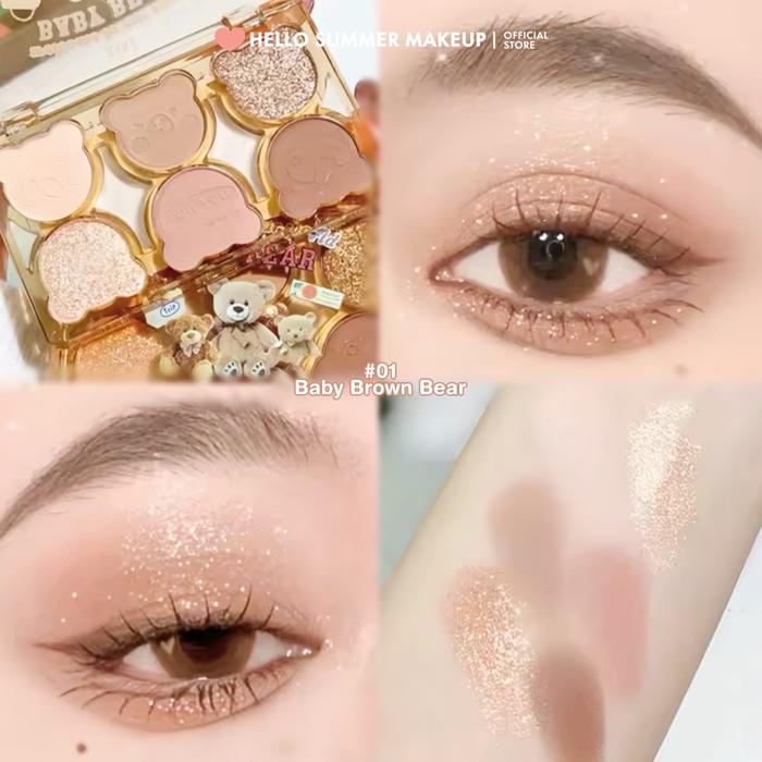 Gambar BABY BEAR Eyeshadow Palette 6 Warna 1*5g - 6 Shades Eye Shadow Makeup Glitter Matte Pigmented Easy to Blend Korean Make Up Tahan Lama Compact - #01 dari hellosummermakeupmall undefined Tokopedia