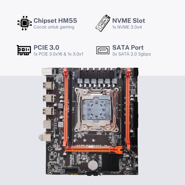 Gambar Motherboard X99 mATX LGA2011-3 DDR3 ADA M.2 Gigabit Lan Mainboard Gaming - X99HM-DDR3 dari Hartstores undefined Tokopedia
