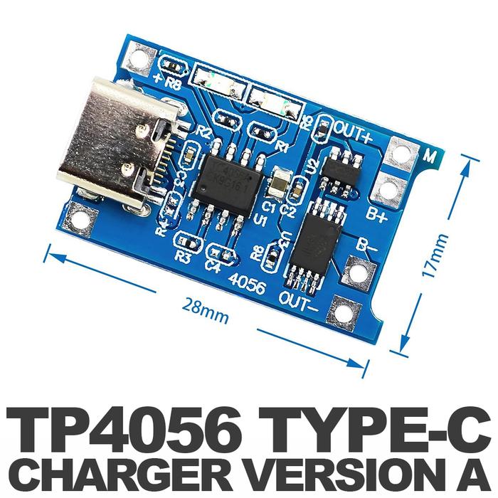 Gambar TP4056 USB Type C 18650 Lithium Battery Charging Module Powerbank - Version A dari protosaurus undefined Tokopedia