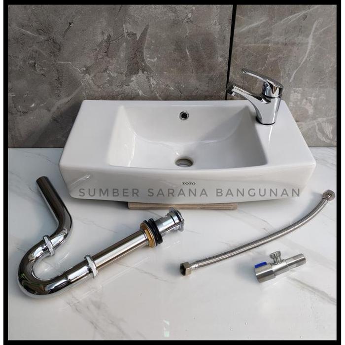 Gambar Wastafel Toto Set Komplit / Westafel Cuci Tangan Kualitas Terjamin - Paket A dari MEGABUANA STOREE undefined Tokopedia