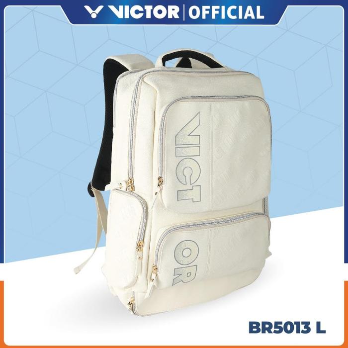 Gambar jual Tas Ransel Backpack Badminton VICTOR BR 5013 / BR5013 / BR-5013 I Lunar White / Baby Pink // - L dari HalalLlstore undefined Tokopedia