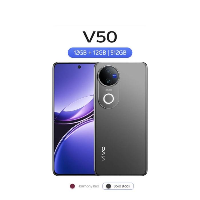 Gambar Vivo V50 5G 8/256GB | 12/256GB | 12/512GB 6.77 Inch Garansi Resmi - Solid Black, 12/512GB dari Andalas Cellular_NEW undefined Tokopedia