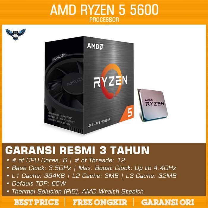 Jual Amd Ryzen 5600 Box 6C 12T Am4 Zen Vermeer Cpu