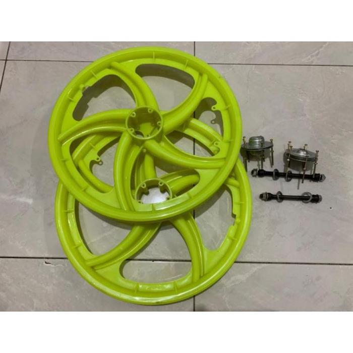 Gambar Terlariss !!! Velg Racing Bintang Sepeda Ukuran 20" PLASTIK FULL SET Realpict - Stabilo(KIPAS) dari IMAS PEDIA undefined Tokopedia