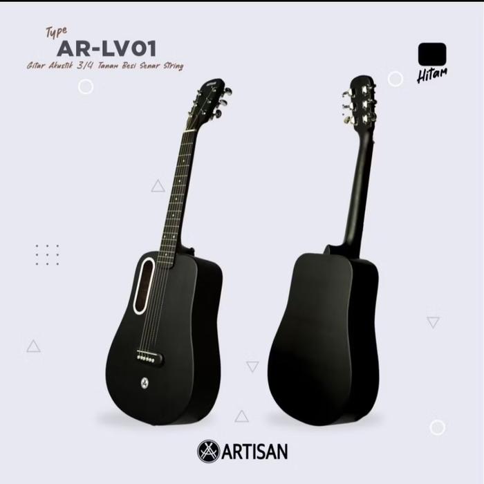 Gambar ARTISAN Gitar Akustik 3/4 Tanam Besi AR - LVO1 Senar String Gitar - Hitam dari Jakarta Happy Pay undefined Tokopedia