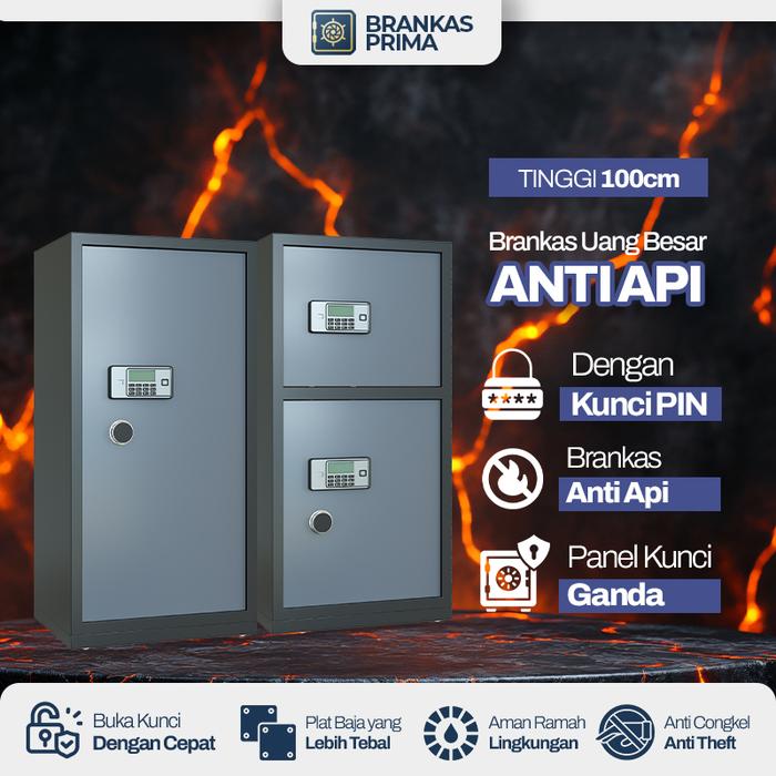 Gambar [BERGARANSI] BRANKAS ANTI API & AIR BESAR BAJA 100 - 150CM SAFETYBOX BRANGKAS UANG DAN EMAS KRISBOW - 100 CM, 1 Pintu dari Brankas Prima undefined Tokopedia
