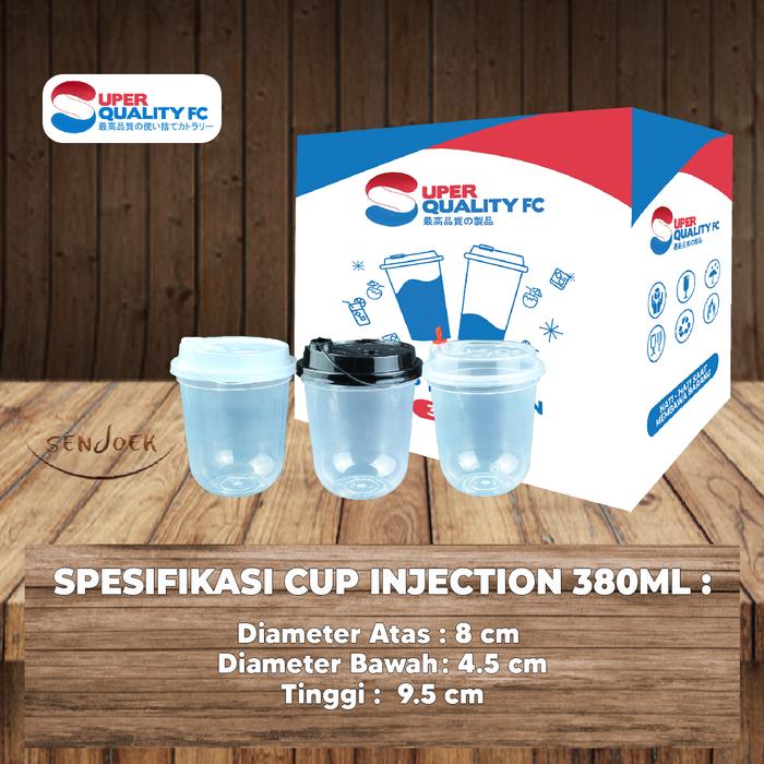 Gambar Cup Injection 380ml 12oz Oval & 500ml 16oz / 700ml 24oz Datar + Tutup / Gelas Boba / Gelas Plastik Tebal Isi 25pcs - 380ml Oval, CUP+LID(BENING) dari Sendoek undefined Tokopedia