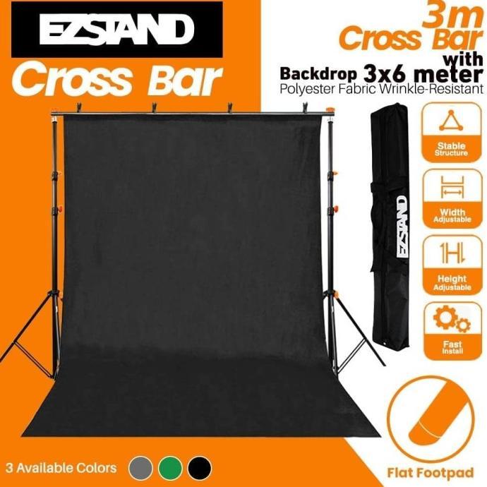 Jual Stand Portable Background Stand + Backdrop Background Studio 3x6M ...