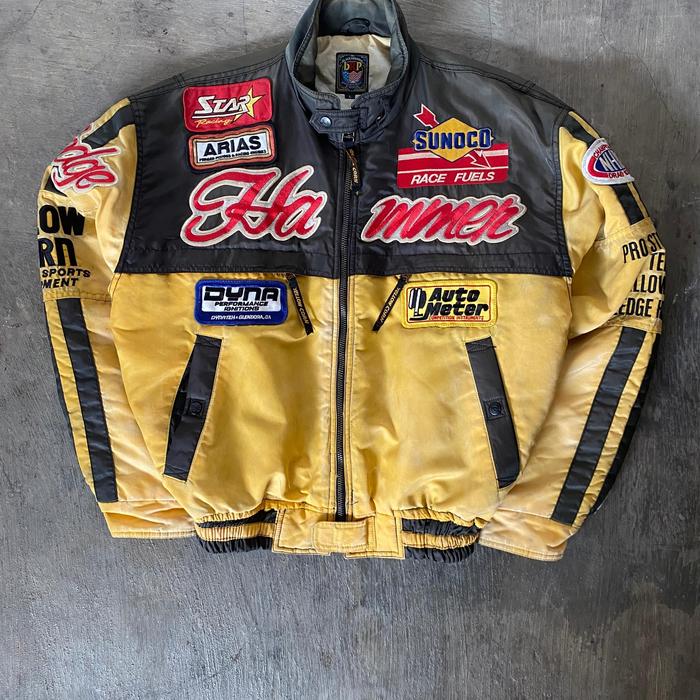 Vintage Racing Jdm Jacket Yellow Corn Sledge Hammer Yellow Black