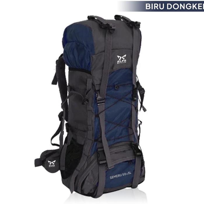 Gambar Elfs Active Tas Gunung Carrier 50 + 5L Ransel Tahan Air Backsupport Hiking Bag Water Resistant Bag Fk0008 Free Raincover Terlaris,Termurah,Bergaransi,Dapatkan Sekarang - Biru Dongker, Free Raincover dari Abang daler undefined Tokopedia
