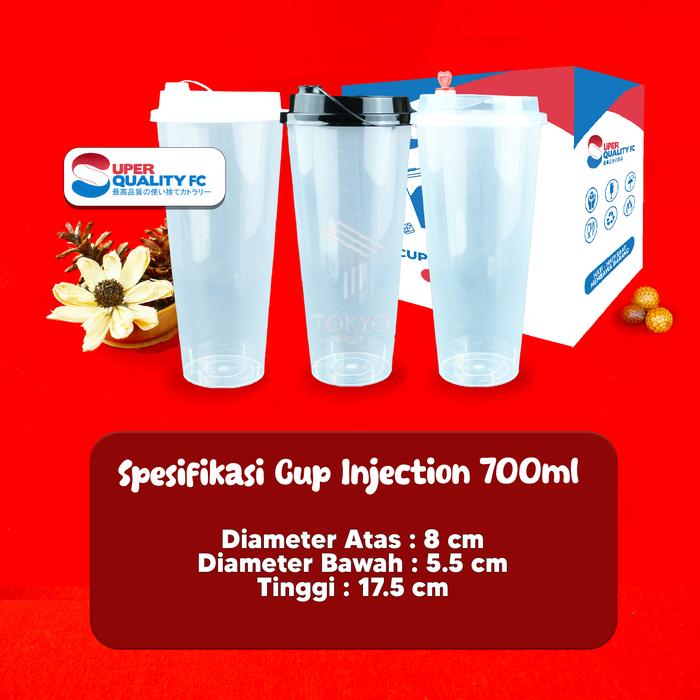 Promo PP Cup Injection Oval 380ml 12oz & Datar 500ml 16oz & 700ml 24oz ...