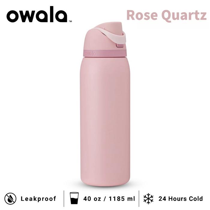 Gambar 【NEW!】100% ori Owala FreeSip 24-Ounce (710ml)/ 32-Ounce (945ml) 40-Ounce((1185ml)Insulated Stainless-Steel Water Bottle owala tumbler - Rose Quartz, 24-ounce(710ml) dari Miraseler undefined Tokopedia