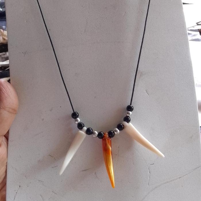 Gambar Kalung Taring Etnik Papua / Kalung Pelengkap Pakaian Adat - 3 Taring mix dari berkah jaya Tangsel undefined 5 Tokopedia