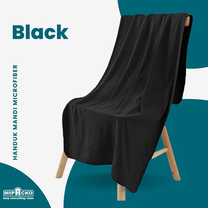 Gambar Mipacko Handuk Mandi Premium Microfiber Handuk Dewasa Polos Premium - Hitam, 65x130 dari Mipacko Microfiber undefined Tokopedia