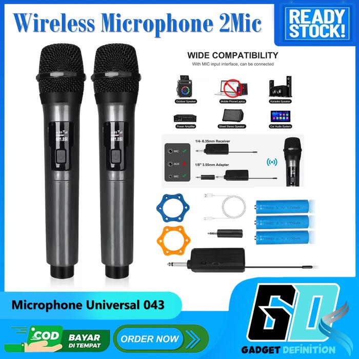 Gambar Wireless Microphone Dual Handheld Mic With Receiver For Karaoke dari Gadget Definition undefined Tokopedia