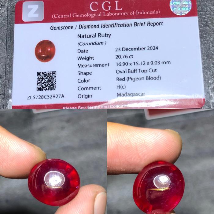 Gambar Natural Ruby Pigeon Blood - Memo CGL dari Arana Gems undefined Tokopedia