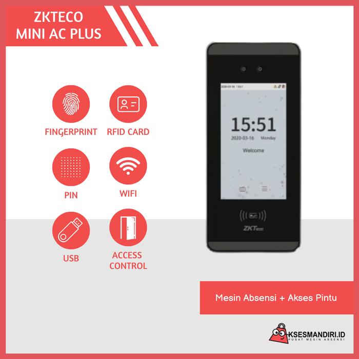 Gambar Mesin Absensi Masker Access Door Zkteco Mini AC Plus dari Akses Mandiri Indonesia undefined Tokopedia