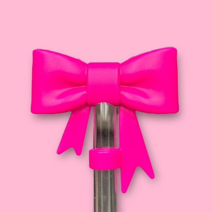 Gambar Tutup sedotan tumbler pita besar terbaru Silicone straw cover bow premium 10mm - Fuschia dari Zona original indonesia undefined Tokopedia
