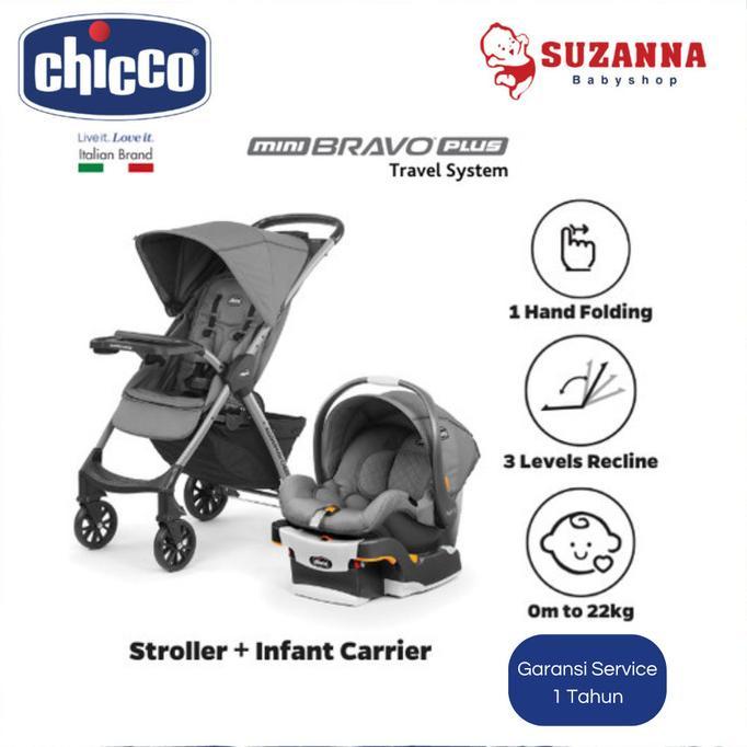 Jual ORI /- CHICCO MINI BRAVO SPORT TRAVEL SYSTEM (STROLLER CAR