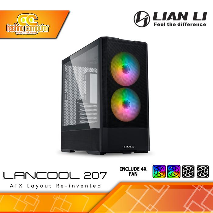 Gambar CASING LIAN LI LANCOOL 207 RGB - Mid Tower ATX Case Tempered Glass (Free 2x ARGB Fan) - Hitam dari Techno Computer Bali undefined Tokopedia